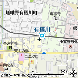 京都府京都市右京区嵯峨野宮ノ元町1-2周辺の地図