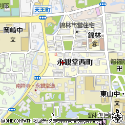 京都府京都市左京区永観堂西町周辺の地図