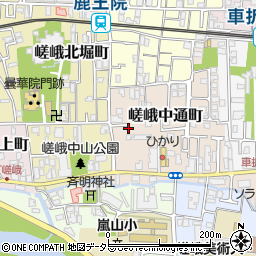 京都府京都市右京区嵯峨中通町周辺の地図