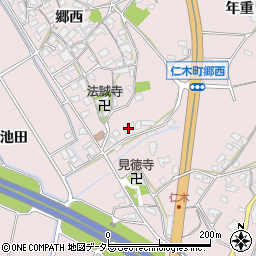 愛知県岡崎市仁木町郷西194周辺の地図