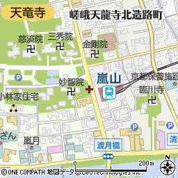 嵐山天龍寺前(嵐電嵐山駅)周辺の地図