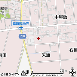 愛知県豊田市配津町矢通周辺の地図