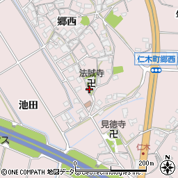 愛知県岡崎市仁木町郷西186周辺の地図