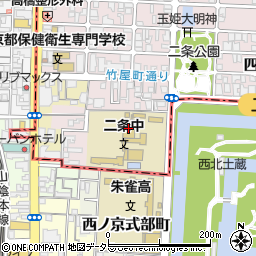 京都市立二条中学校周辺の地図