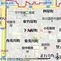 京都市交通局　地下鉄京都市役所前駅周辺の地図