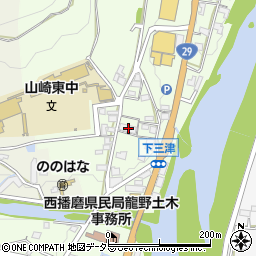 兵庫県宍粟市山崎町三津386周辺の地図