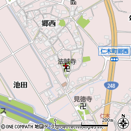 愛知県岡崎市仁木町郷西187周辺の地図