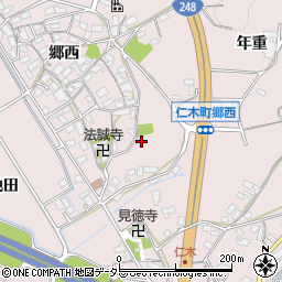 愛知県岡崎市仁木町郷西192周辺の地図