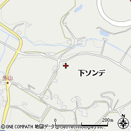 愛知県岡崎市外山町下ソンデ周辺の地図