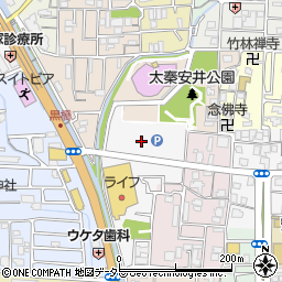 ライフ太秦店駐車場周辺の地図