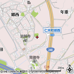 愛知県岡崎市仁木町郷西211周辺の地図