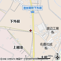 愛知県豊田市若林東町下外根周辺の地図