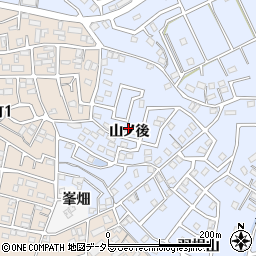 愛知県大府市横根町（山ノ後）周辺の地図