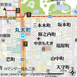 京都府京都市中京区三本木五丁目周辺の地図