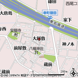 愛知県豊田市配津町大屋敷周辺の地図