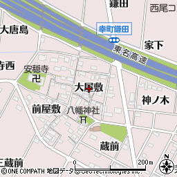 愛知県豊田市配津町（大屋敷）周辺の地図