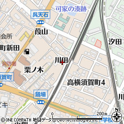 愛知県東海市高横須賀町川田周辺の地図