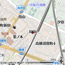 愛知県東海市高横須賀町（川田）周辺の地図