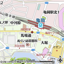 亀岡駅前周辺の地図