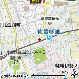 京都嵯峨郵便局周辺の地図