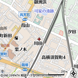 愛知県東海市高横須賀町川田57周辺の地図