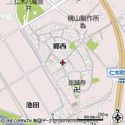 愛知県岡崎市仁木町郷西136周辺の地図