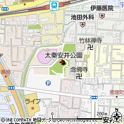 太秦安井公園周辺の地図