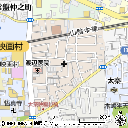 京都府京都市右京区太秦一ノ井町21周辺の地図