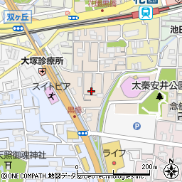 京都府京都市右京区太秦安井西裏町周辺の地図