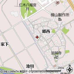 愛知県岡崎市仁木町郷西80周辺の地図