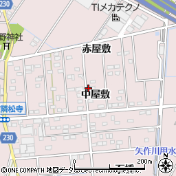 愛知県豊田市配津町中屋敷28周辺の地図