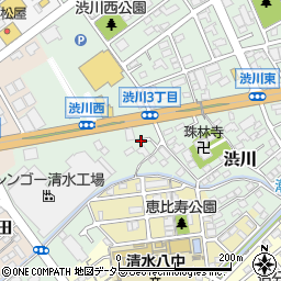 静岡県静岡市清水区渋川周辺の地図