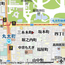 京都府京都市中京区大津町周辺の地図