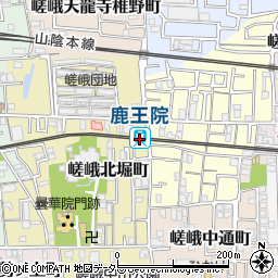 鹿王院駅周辺の地図