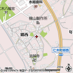 愛知県岡崎市仁木町郷西131周辺の地図