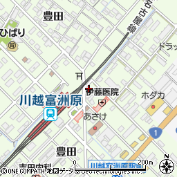 中日新聞　川越南専売所進光堂新聞店周辺の地図
