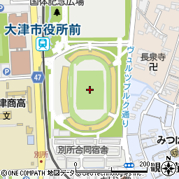 大津市皇子山総合運動公園陸上競技場周辺の地図