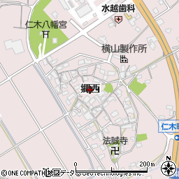 愛知県岡崎市仁木町郷西76周辺の地図