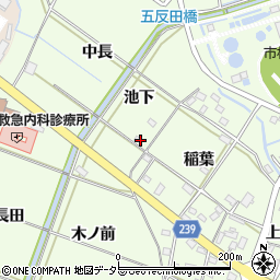 愛知県豊田市和会町池下周辺の地図