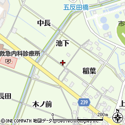 愛知県豊田市和会町（池下）周辺の地図