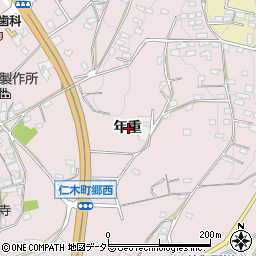 愛知県岡崎市仁木町年重周辺の地図