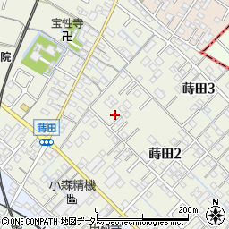 三重県四日市市蒔田周辺の地図