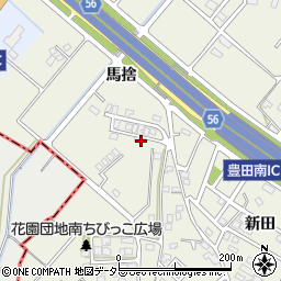 愛知県豊田市花園町馬捨周辺の地図