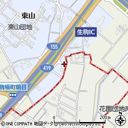 愛知県豊田市生駒町東山355周辺の地図