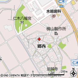 愛知県岡崎市仁木町郷西58周辺の地図