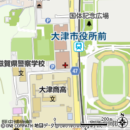 大津市役所内郵便局周辺の地図