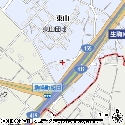 愛知県豊田市生駒町東山345-3周辺の地図