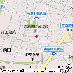 愛知県豊田市吉原町屋敷畠周辺の地図