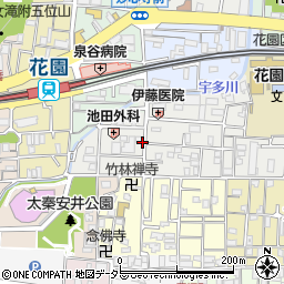 京都府京都市右京区太秦安井車道町周辺の地図