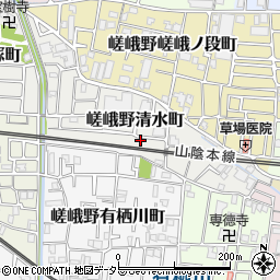 京都府京都市右京区嵯峨野清水町21-24周辺の地図